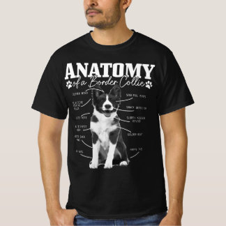 Camiseta Cachorro Collie Da Borda Da Anatomia Preta E Branc