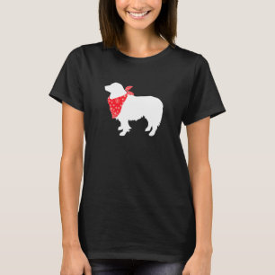 Camiseta Cachorro Collie Fronteira Vestindo Bandana Vermelh