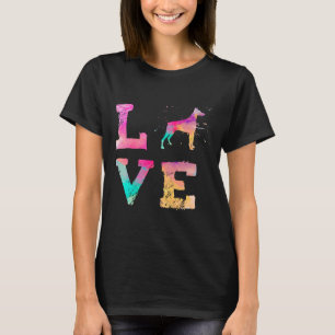 Camiseta Cachorro Colorido Paint Doberman Pinscher