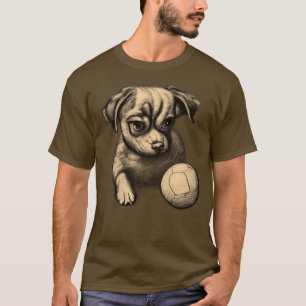 Camiseta Cachorro com a bola design do touro animal