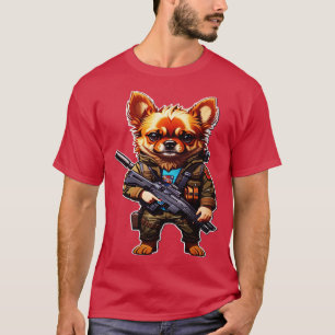 Camiseta cachorro com arma