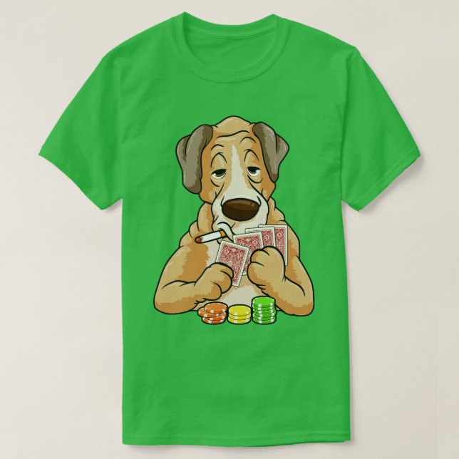Camiseta Cachorro com cartas e fichas (Frente do Design)