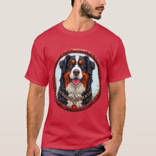 Camiseta Cachorro com Coleira de Corrente e Fundo Ousado