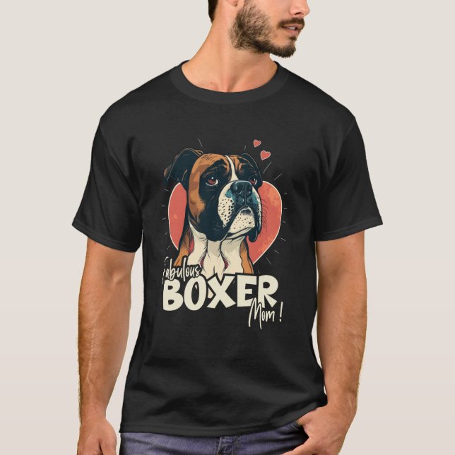 Camiseta Cachorro com decoração cardíaca Fabulosa Boxerman (Frente)