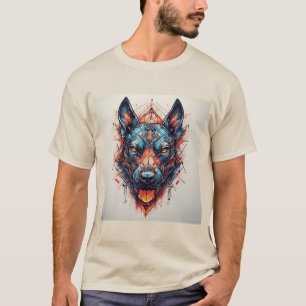 Camiseta Cachorro com Design Abstrato Moderno