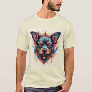 Camiseta Cachorro com Design Abstrato Moderno