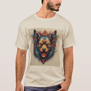 Camiseta Cachorro com Design Abstrato Moderno