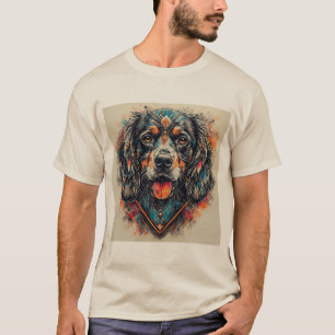Camiseta Cachorro com Design Abstrato Moderno