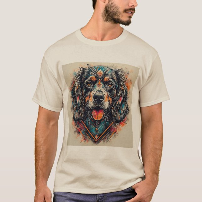 Camiseta Cachorro com Design Abstrato Moderno (Frente)