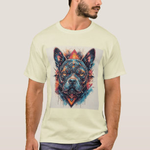Camiseta Cachorro com Design Abstrato Moderno