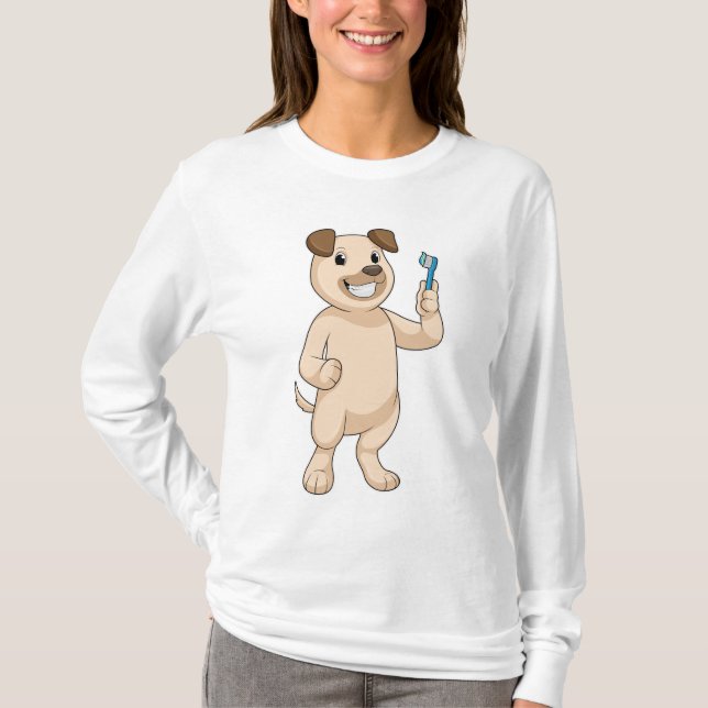 Camiseta Cachorro com escova de dentes (Frente)