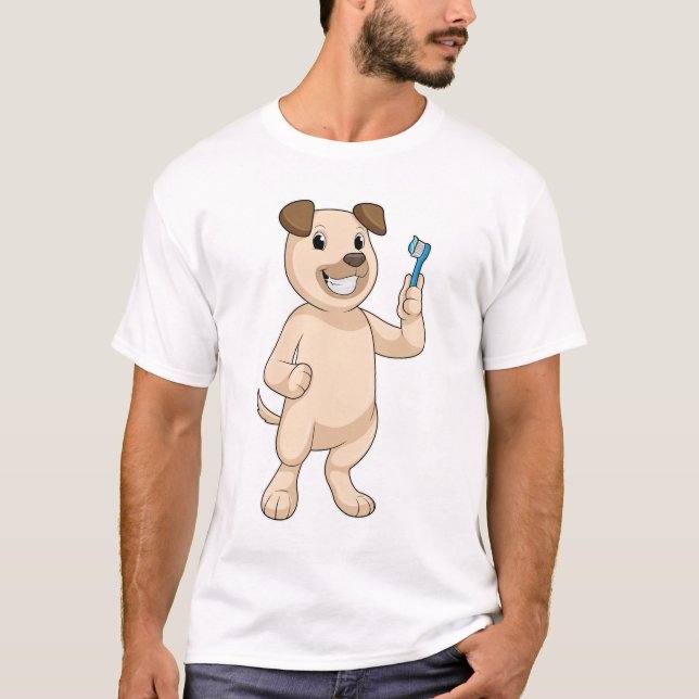 Camiseta Cachorro com escova de dentes (Frente)