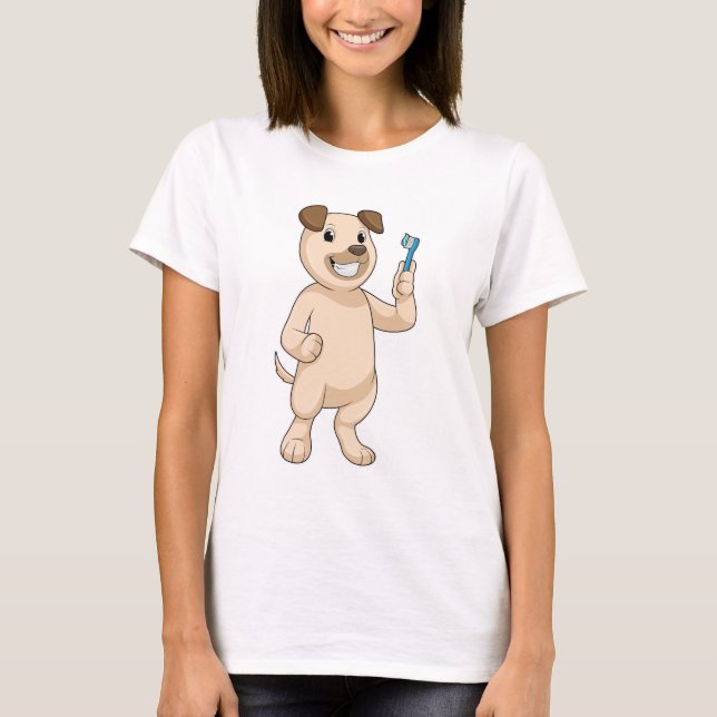 Camiseta Cachorro com escova de dentes (Frente)