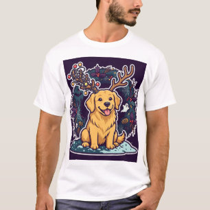 Camiseta Cachorro com Galhadas de Rena