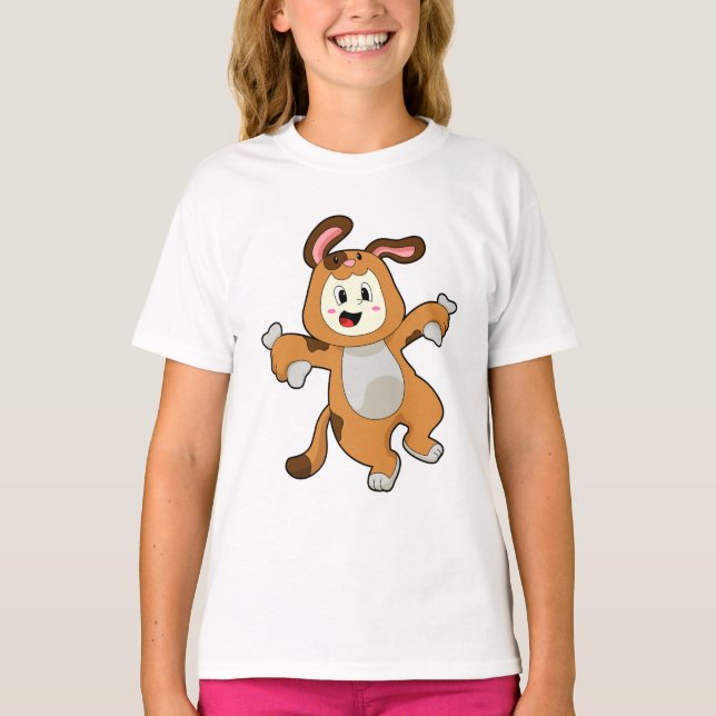 Camiseta Cachorro com Osso como Coelho (Frente)