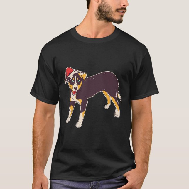Camiseta Cachorro com Papai Noel - Feliz Natal (Frente)