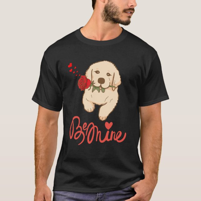 Camiseta Cachorro com rosa. Seja Mim (Frente)