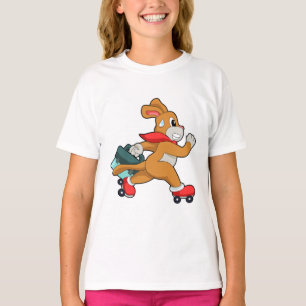 Camiseta Cachorro com skates de cilindro