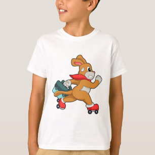 Camiseta Cachorro com skates de cilindro