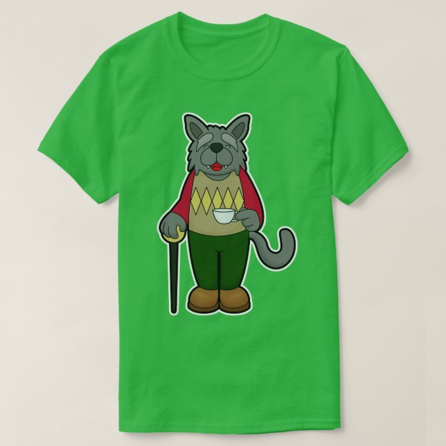Camiseta Cachorro com taça de café (Frente do Design)
