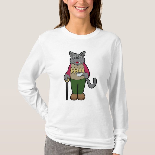 Camiseta Cachorro com taça de café (Frente)