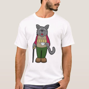 Camiseta Cachorro com taça de café