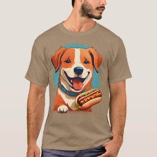 Camiseta Cachorro come garota da família HotDog