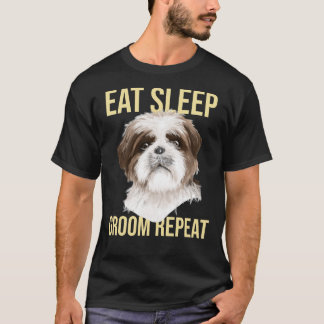 Camiseta Cachorro Comendo Cachorro Dormindo Repete Shih Tzu