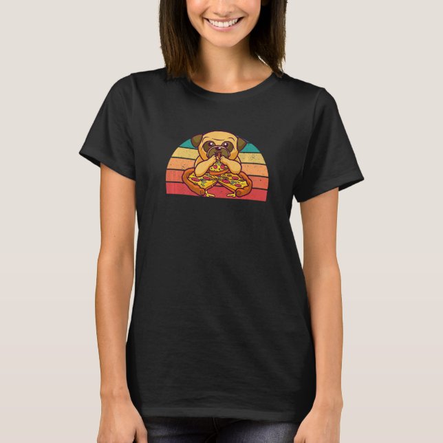 Camiseta Cachorro Comendo Pizza Comida Queijo Cachorro Anim (Frente)