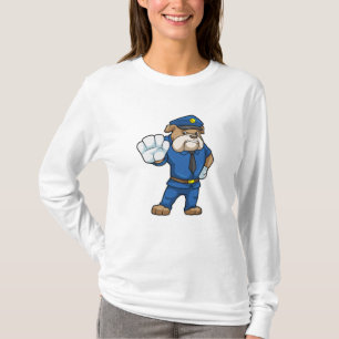 Camiseta Cachorro como agente da polícia com uniforme da po