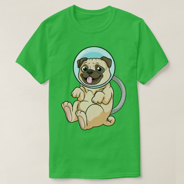 Camiseta Cachorro como astronauta no espaço (Frente do Design)