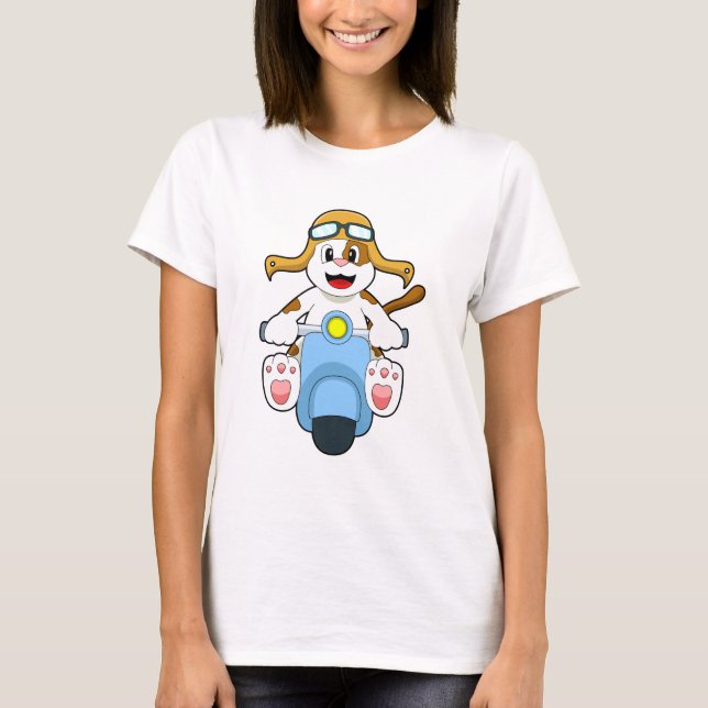 Camiseta Cachorro como Biker com Patinete.PNG (Frente)
