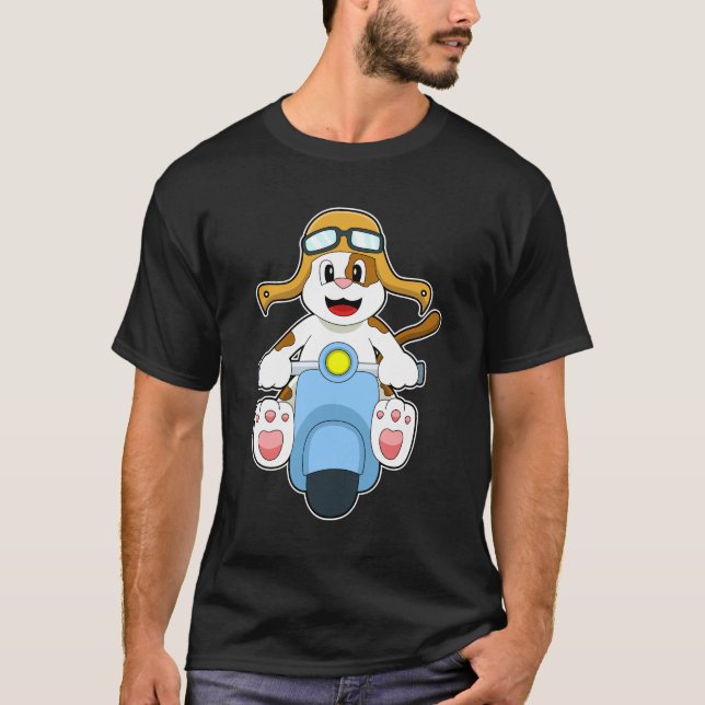 Camiseta Cachorro como Biker com Patinete.PNG (Frente)