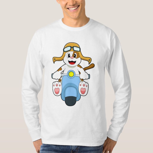 Camiseta Cachorro como Biker com Patinete.PNG (Frente)