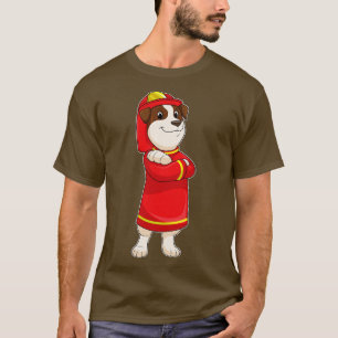 Camiseta Cachorro como Bombeiro com Capacete
