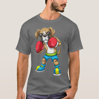 Camiseta Cachorro como boxeiro com luvas em caixa 1