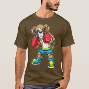 Camiseta Cachorro como boxeiro com luvas em caixa 2