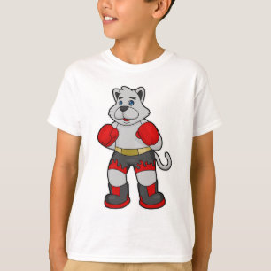 Camiseta Cachorro como boxeiro com luvas in a box