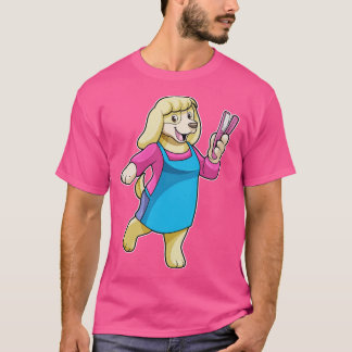 Camiseta Cachorro como cabeleireiro com pente