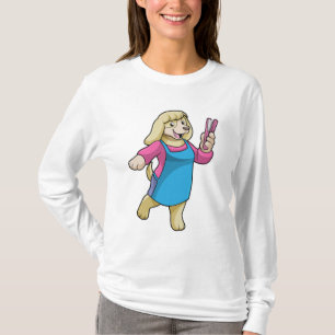 Camiseta Cachorro como cabeleireiro com pente
