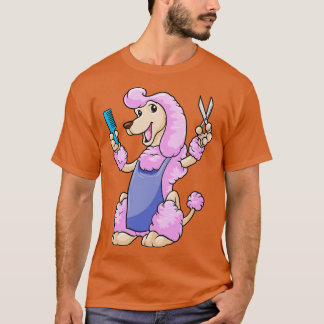 Camiseta Cachorro como cabeleireiro com tesoura e pente