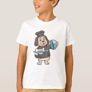 Camiseta Cachorro como cozinheiro com ossos