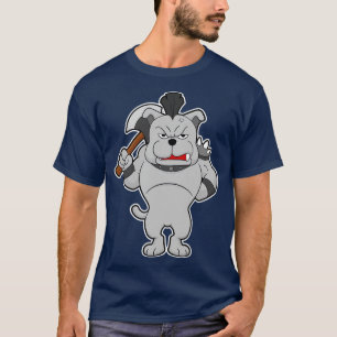 Camiseta Cachorro como Guerreiro com Machado