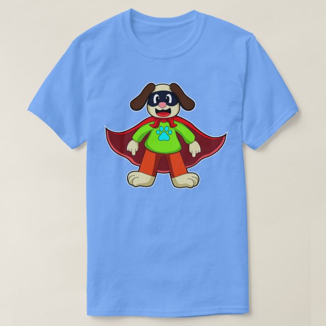 Camiseta Cachorro como herói com máscara (Frente do Design)