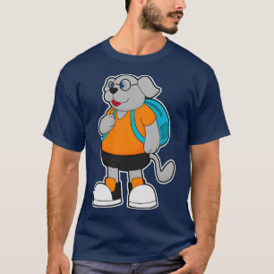Camiseta Cachorro como Hiker com Mochila