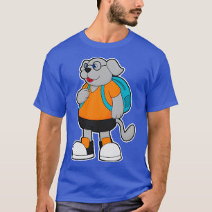 Camiseta Cachorro como Hiker com Mochila