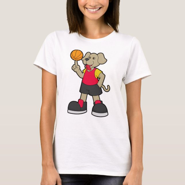 Camiseta Cachorro como jogador de basquetebol (Frente)
