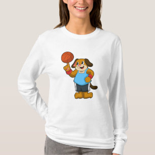Camiseta Cachorro como jogador de basquetebol