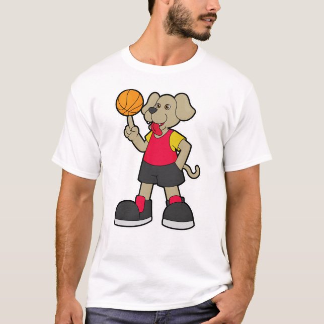 Camiseta Cachorro como jogador de basquetebol (Frente)