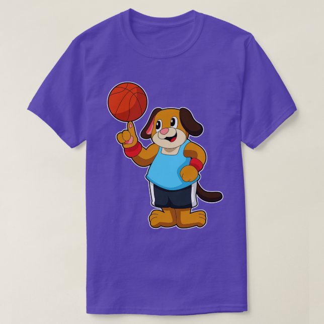 Camiseta Cachorro como jogador de basquetebol (Frente do Design)